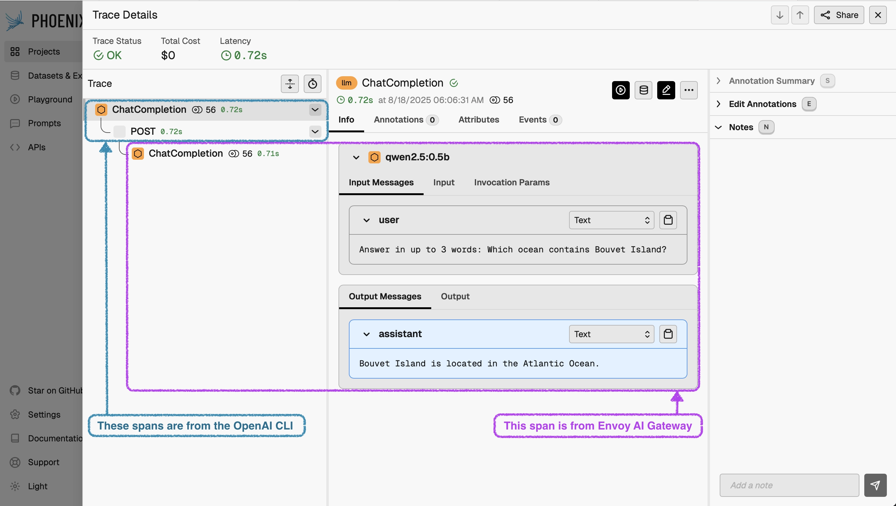 Screenshot of Phoenix UI